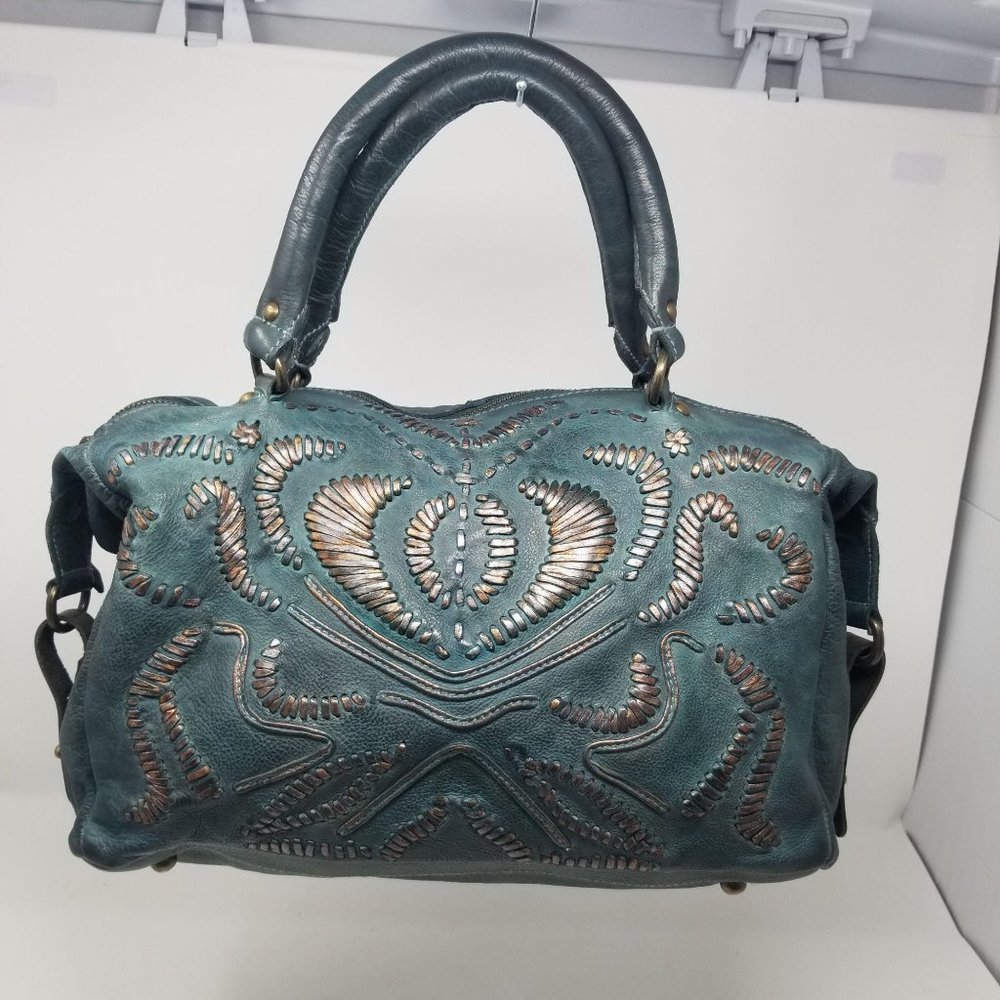 Old Trend Modern Vintage distressed teal purse bag